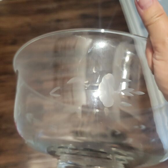 Princess Heritage Collection Crystal Serving Bowl Etched Footed Salad Fruit - Picture 7 of 9